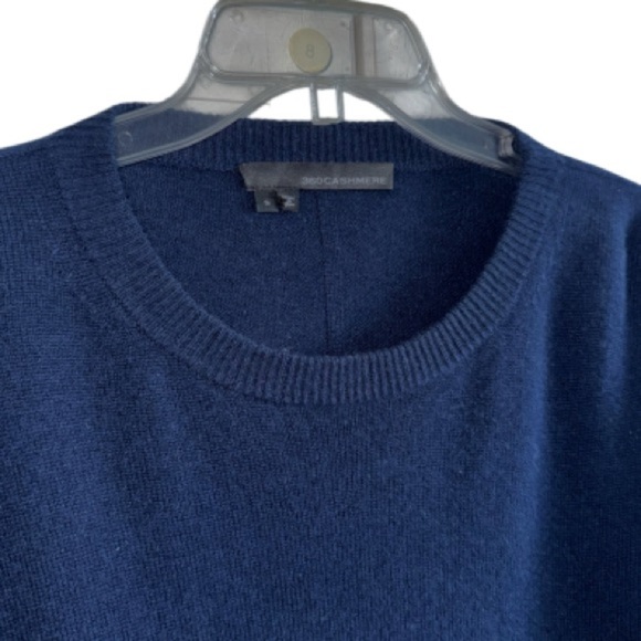 360cashmere Navy Blue Cecilia Crew Neck Cashmere Sweater Oversize Small Raglan - Picture 7 of 16